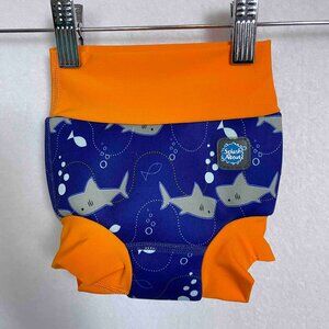 Splash About Swim Diaper Navy with Sharks UPF 50+ Infant Size 3-6 Months